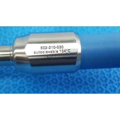 Blue-handled stryker ideal eyes 10mm medical instrument with engraved autoclavable 134°c silver connector