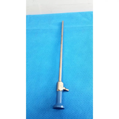 Silver stryker 502-457-010 10mm 0° autoclavable endoscope with blue handle and hexagonal joint for reuse medical use