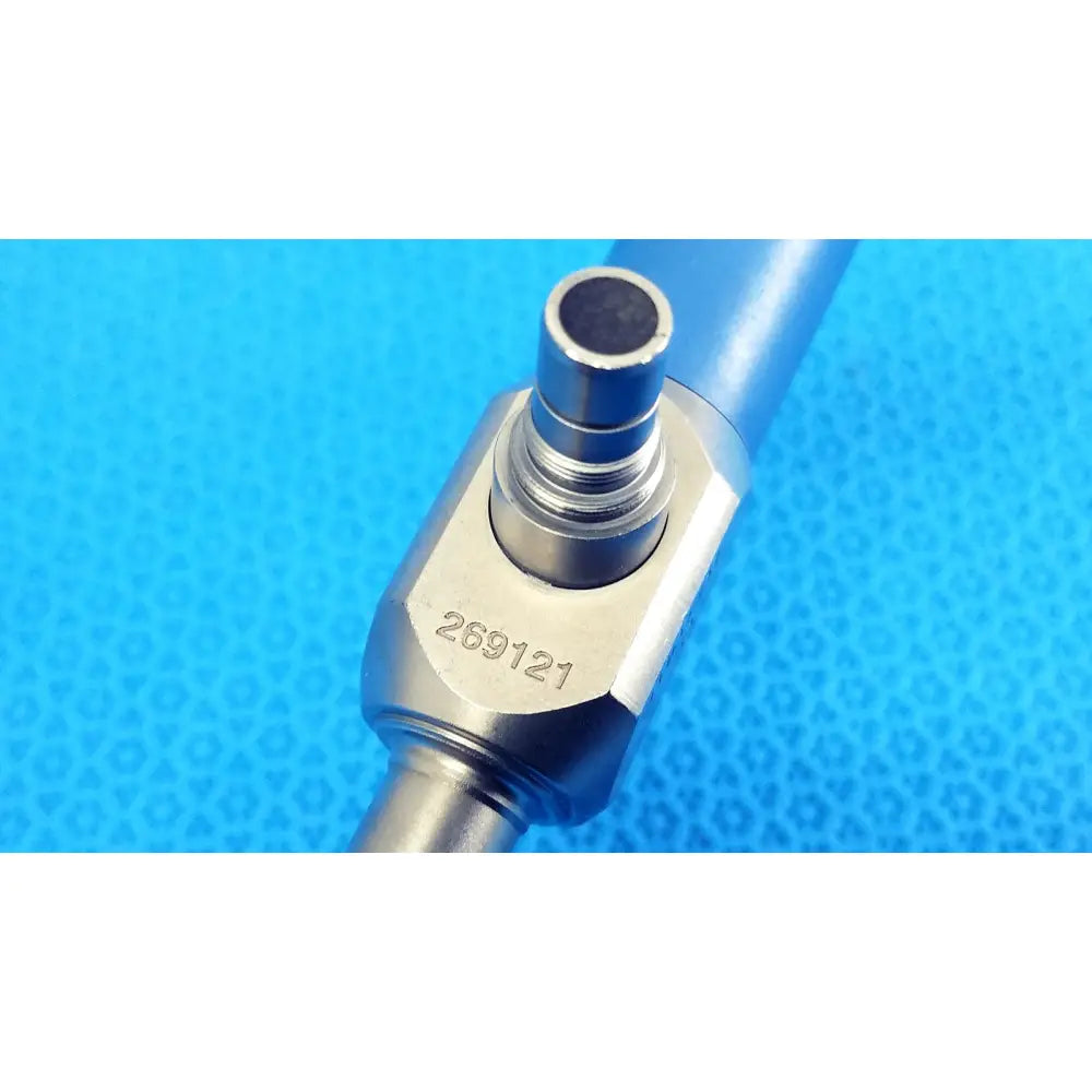 Blue and silver metallic 10mm 0° autoclavable endoscope with engraved serial number 269121 for reuse medical use
