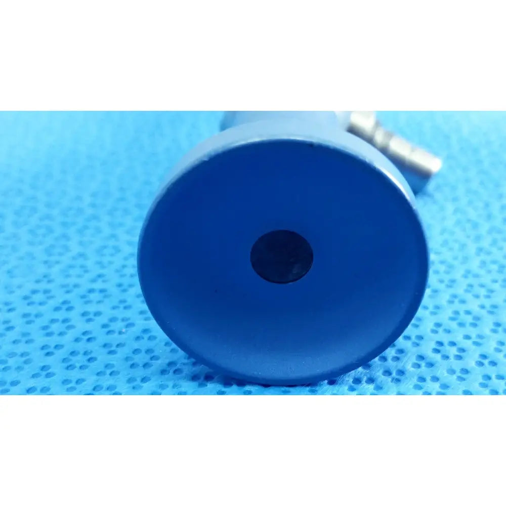 Blue plastic Stryker 502-457-010 10mm 0° autoclavable endoscope with central hole and metallic attachment for reuse medical use