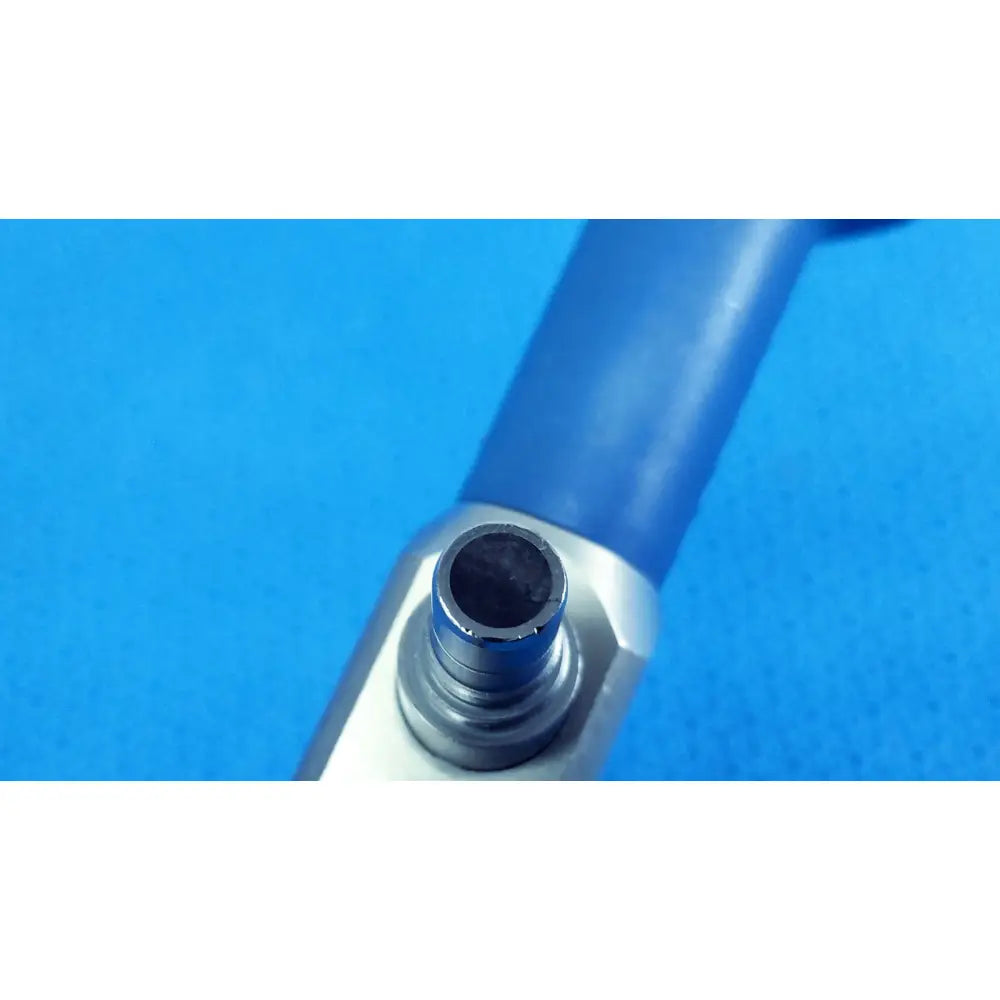 Blue-handled torque wrench with metallic hexagonal head and threaded socket for reuse medical 10mm 0° autoclavable endoscope maintenance