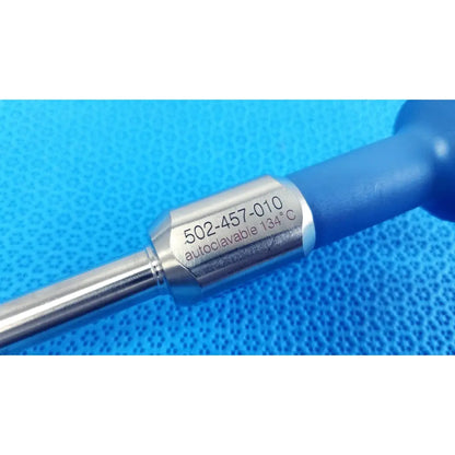 Blue-handled stryker 502-457-010 10mm 0° autoclavable endoscope with metallic shaft and reuse medical design