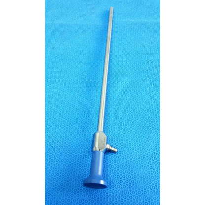 Silver stryker 10mm 0° autoclavable endoscope with blue handle and valve for reuse medical applications