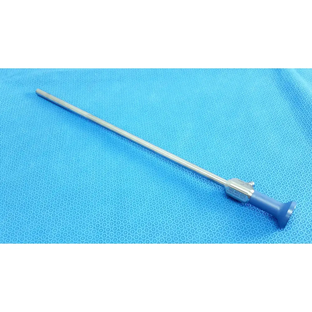 Stryker 502-457-010 10mm 0° autoclavable endoscope with silver metallic shaft and blue handle for reuse medical use