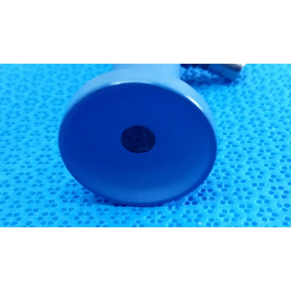 Blue cylindrical 10mm 0° autoclavable endoscope by stryker with smooth glossy finish and central hole for reuse medical use
