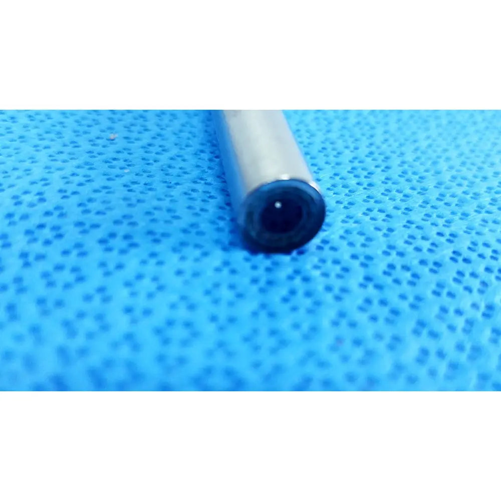 A sleek metallic 10mm 0° autoclavable endoscope with polished silver exterior for reuse medical applications