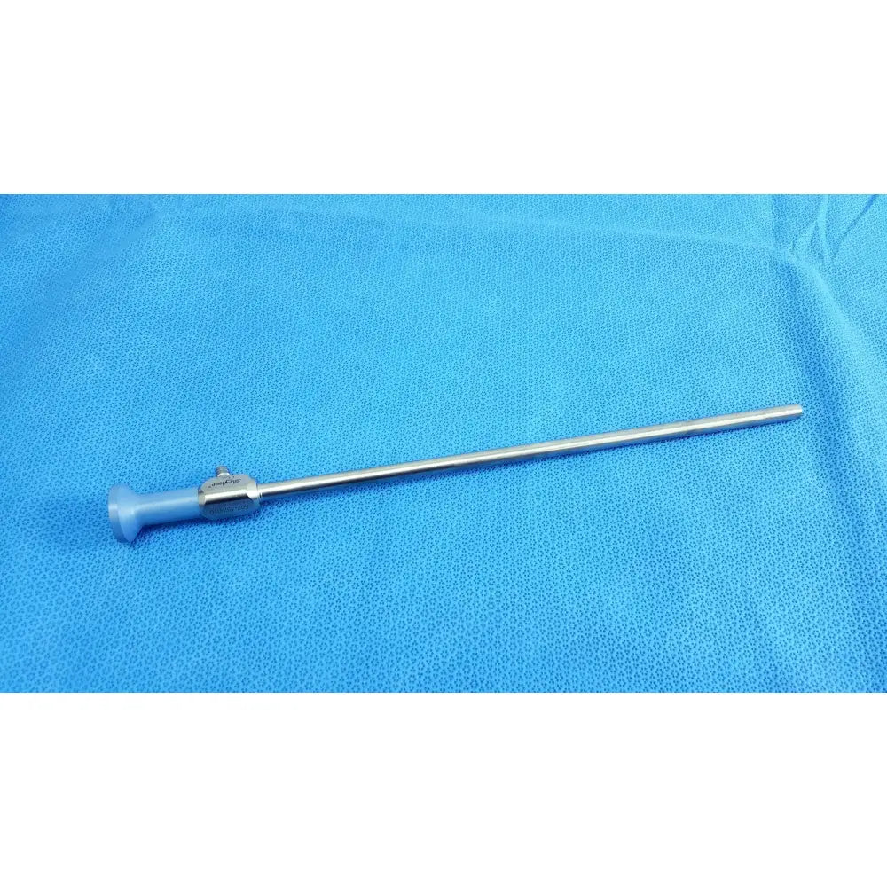 Silver autoclavable endoscope with blue plastic handle and metallic shaft 10mm 0° autoclavable reuse medical device