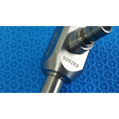 Stryker 10mm 0° autoclavable endoscope with silver metallic body blue anodized section and serial number 509263 for reuse medical use