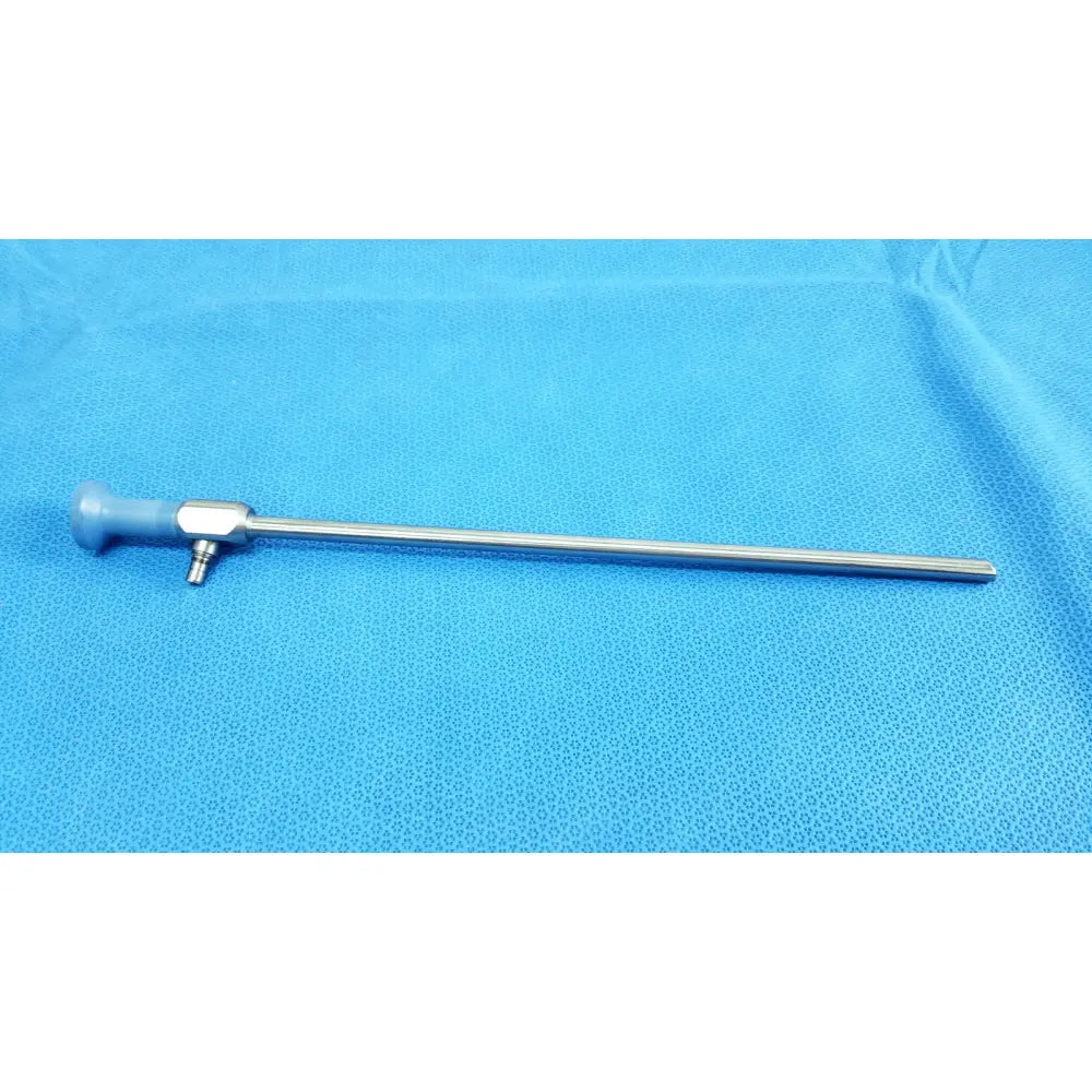 Silver stryker 502-457-030 10mm 30° autoclavable endoscope with blue-gray handle and metallic shaft for reuse medical use