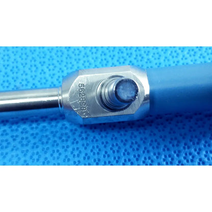 Blue-handled soldering iron with metallic hexagonal base and engraved serial number for reuse medical autoclavable endoscope maintenance