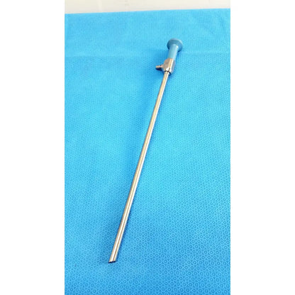 Silver stryker 502-457-030 10mm 30° autoclavable endoscope with blue handle and metallic joints for reuse medical use