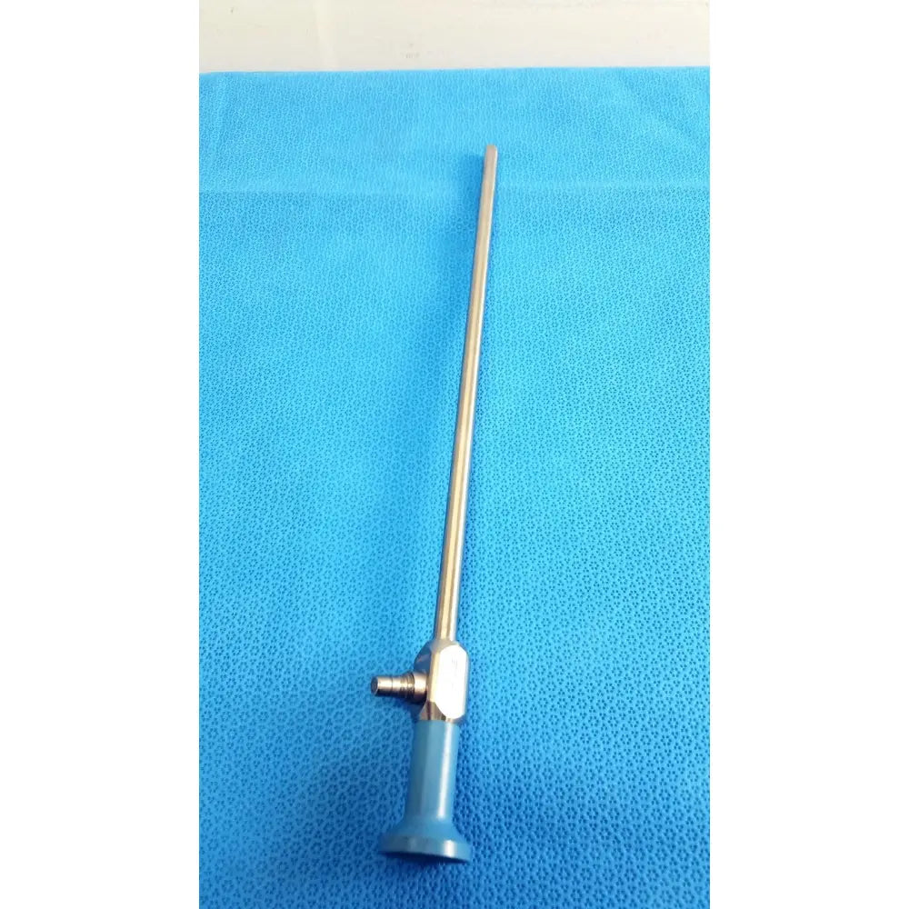 Silver stryker 10mm 30° autoclavable endoscope with blue handle and hexagonal joint for reuse medical procedures