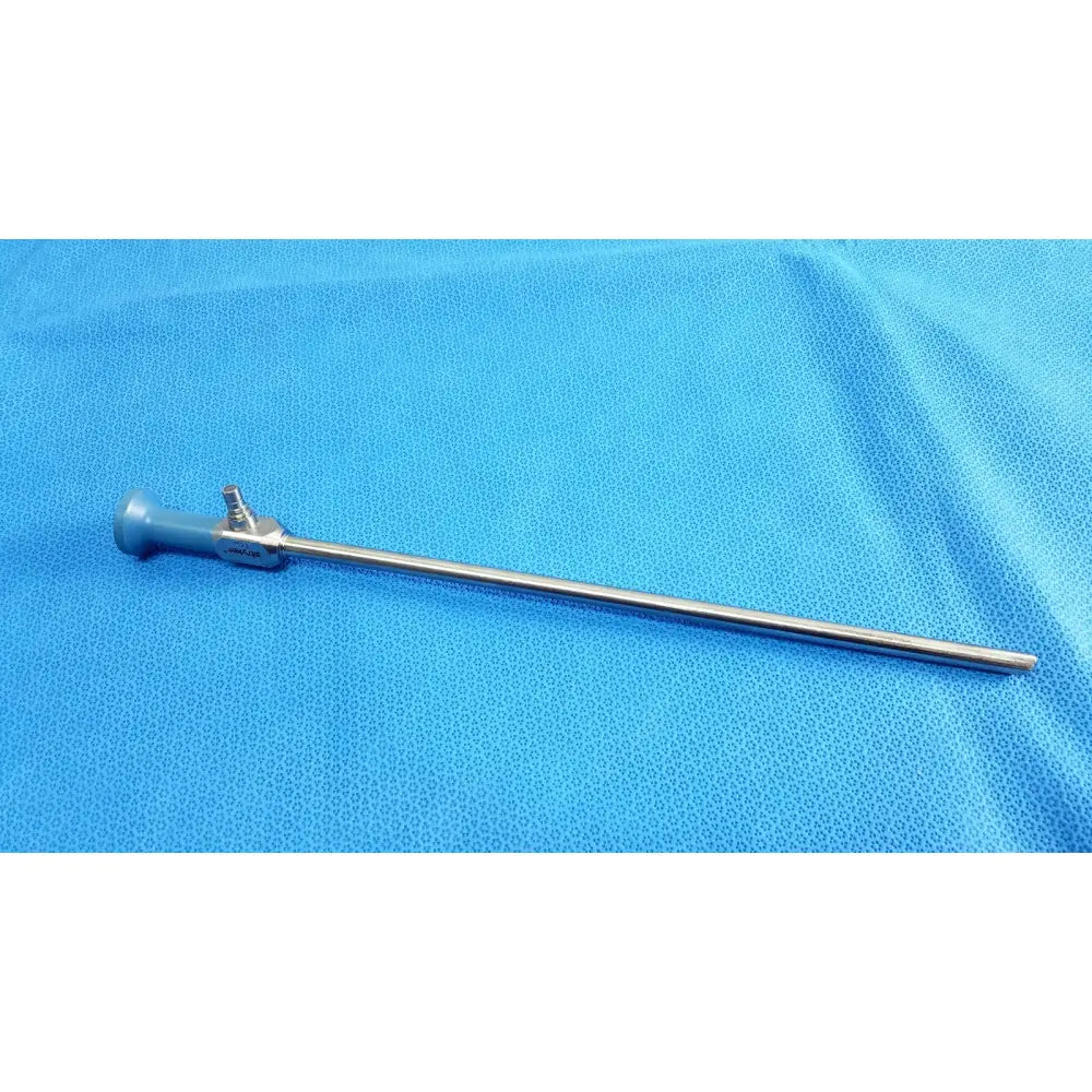 Silver stryker 502-457-030 autoclavable endoscope with blue handle and metallic shaft 10mm 30° autoclavable endoscope