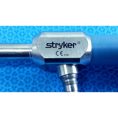 Stryker 502-457-030 10mm 30° autoclavable endoscope with metallic body and blue grip for surgical use