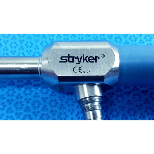 Stryker 502-457-030 10mm 30° autoclavable endoscope with metallic body and blue grip for surgical use