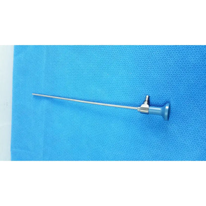 Silver surgical endoscope with blue handle and metallic joints for ideal eyes 5mm autoclavable use by stryker