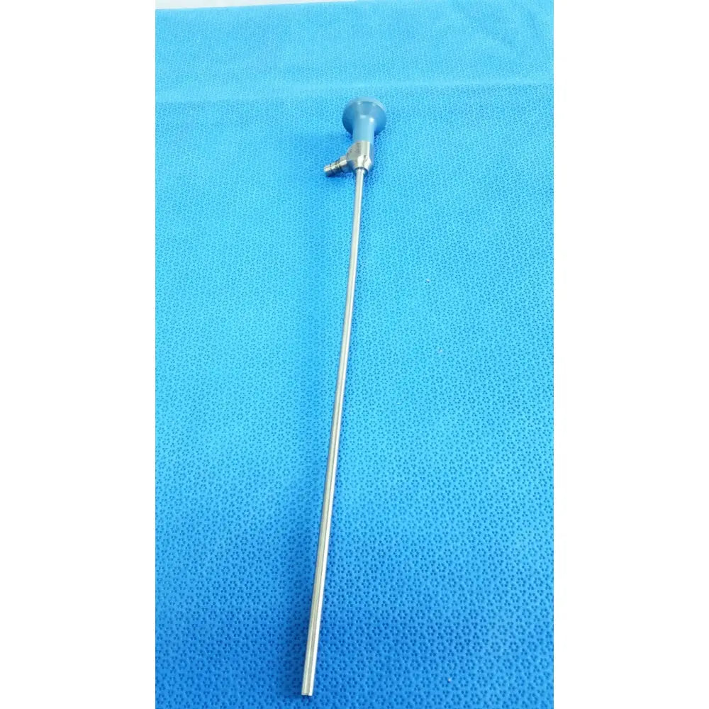 Blue-handled stryker ideal eyes 5mm autoclavable endoscope with long slender metallic shaft for surgical use