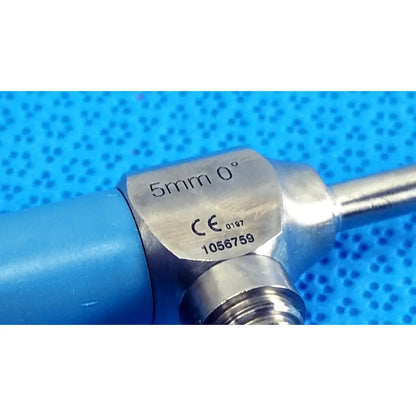 Silver surgical endoscope with blue handle engraved ideal eyes 5mm 0 degree marking and ce certification