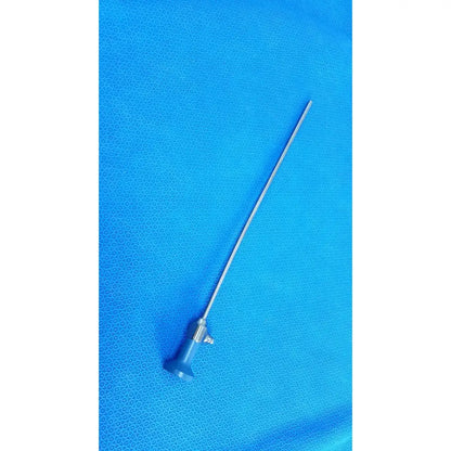 Silver surgical endoscope with blue ergonomic handle and metallic joints ideal eyes 5mm autoclavable device