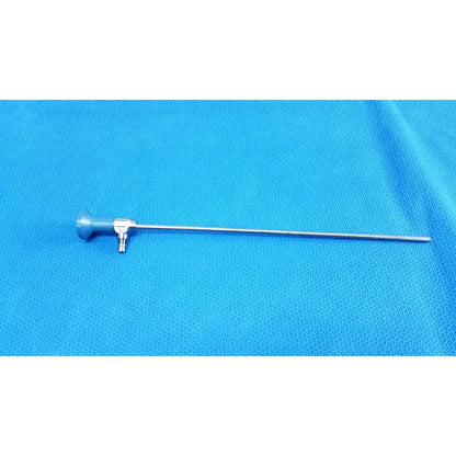 Silver surgical endoscope with blue handle and metallic shaft from stryker ideal eyes 5mm autoclavable model 502-539-010
