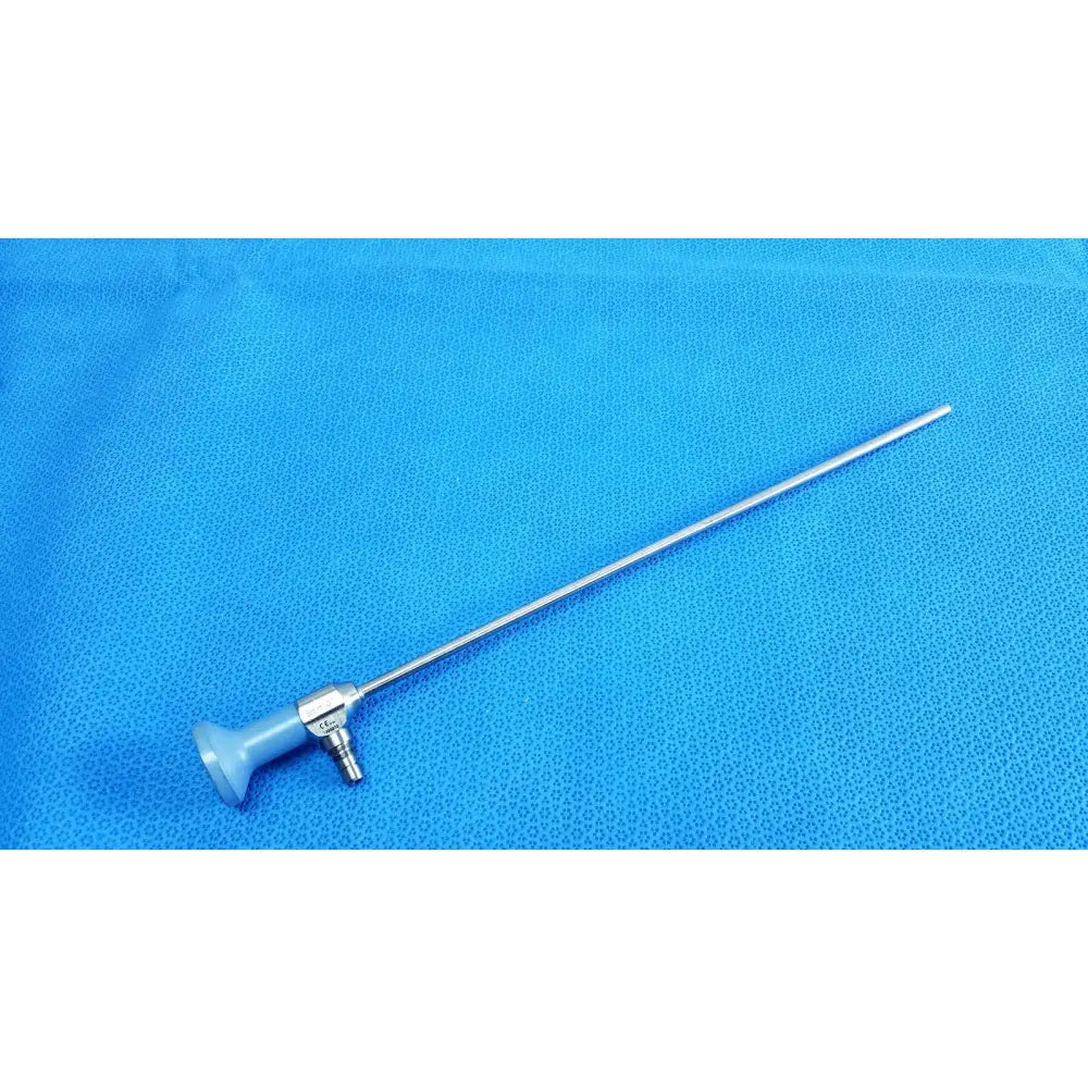 Silver surgical endoscope with light blue handle and metallic joints for stryker ideal eyes 5mm autoclavable use