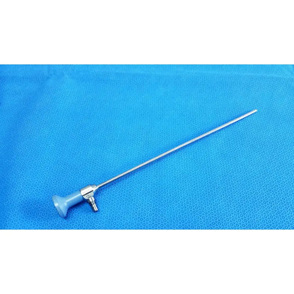 Silver surgical endoscope with light blue handle and metallic joints for stryker ideal eyes 5mm autoclavable use
