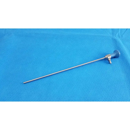 Silver surgical endoscope with blue handle and metallic joints ideal eyes 5mm autoclavable by stryker