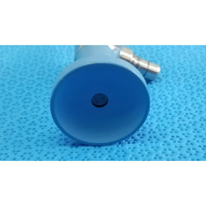 Blue plastic medical airway device with metallic connector compatible with stryker ideal eyes 5mm autoclavable endoscope