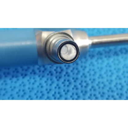Blue cylindrical autoclavable endoscope ideal eyes 5mm with metallic connector and clear lens by stryker