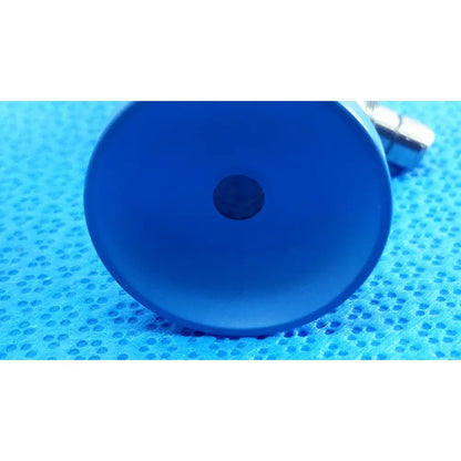 Blue silicone funnel with central hole designed for use with stryker ideal eyes 5mm autoclavable endoscope