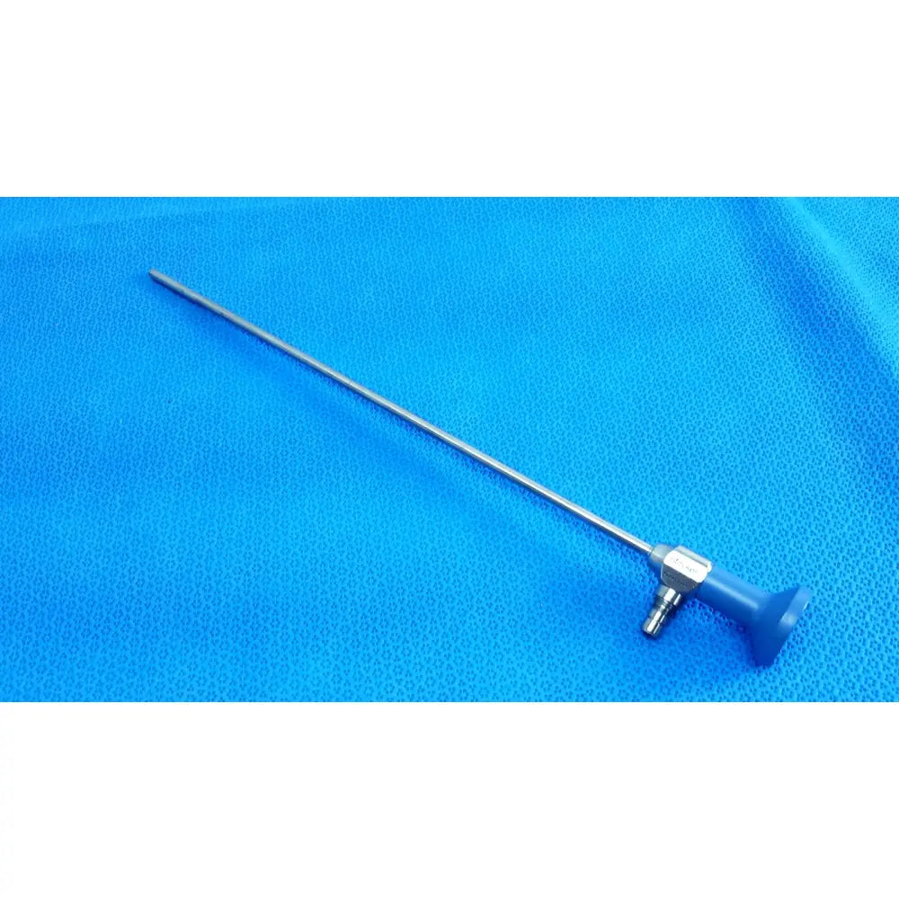 Silver surgical endoscope with blue ergonomic handle and metallic joints ideal eyes 5mm autoclavable endoscope