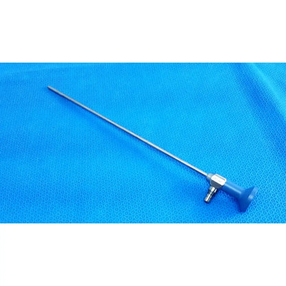 Silver surgical endoscope with blue ergonomic handle and metallic joints ideal eyes 5mm autoclavable endoscope