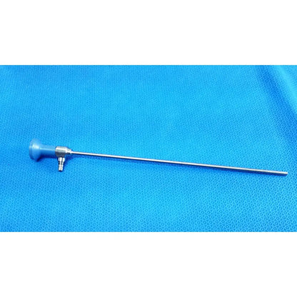 Blue-handled stryker ideal eyes 5mm autoclavable endoscope with long slender metallic shaft and 0 degree lens