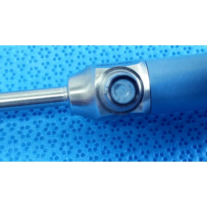 Blue and silver Stryker ideal eyes 5mm autoclavable endoscope with metallic shaft and ergonomic handle