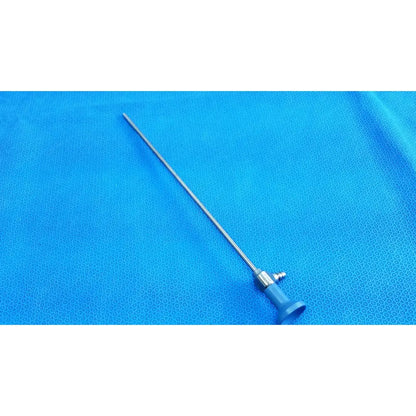 Blue-handled stryker ideal eyes 5mm autoclavable endoscope with long slender metallic shaft for surgical use