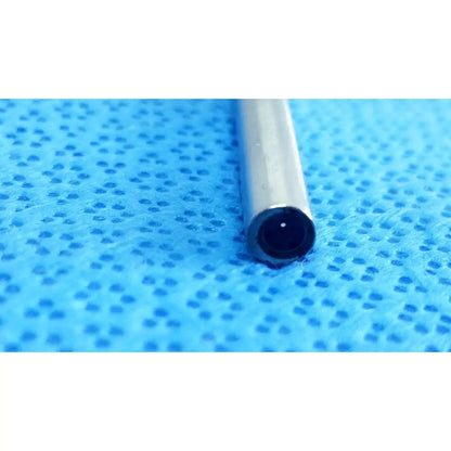 Silver cylindrical autoclavable endoscope with a black circular end cap ideal eyes 5mm by stryker