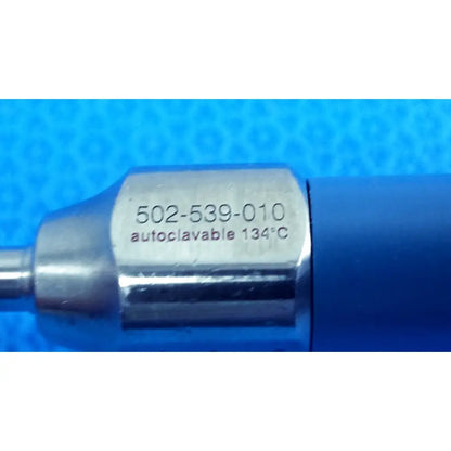 Silver metallic stryker ideal eyes 5mm autoclavable endoscope with engraved serial number and autoclave specs