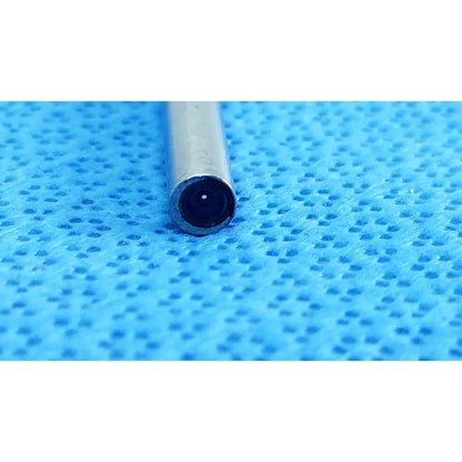 Silver cylindrical autoclavable endoscope with black lens tip ideal eyes 5mm model stryker 502-539-010