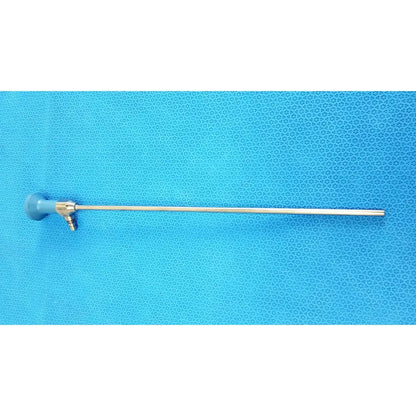 Silver stryker ideal eyes 5mm autoclavable endoscope with blue-handled control knob and metallic joints