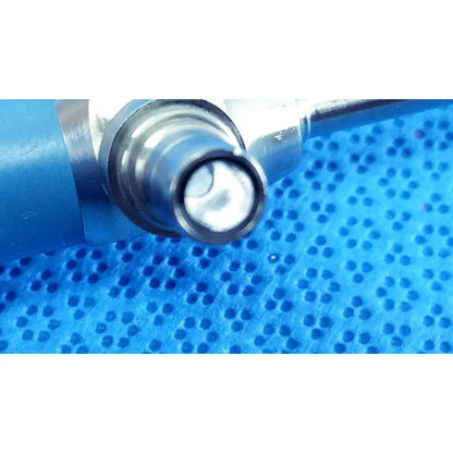 Silver metallic dental drill bit with polished cylindrical shaft and rounded tip for stryker ideal eyes 5mm endoscope