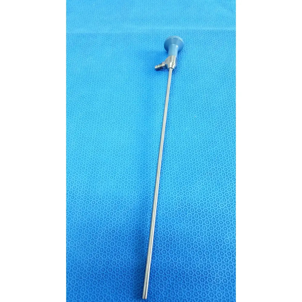 Silver surgical endoscope with blue ergonomic handle and metallic joints ideal eyes 5mm autoclavable device