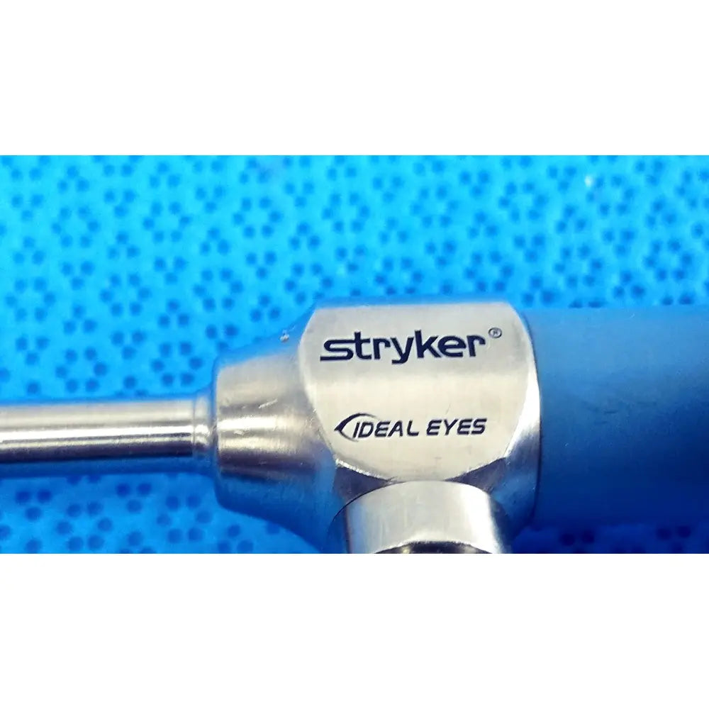 Stryker ideal eyes 5mm surgical instrument with metallic silver handle and blue grip for precise endoscopic use