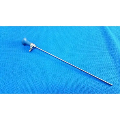 Blue-handled Stryker ideal eyes 5mm autoclavable endoscope with long slender metallic shaft for surgical use
