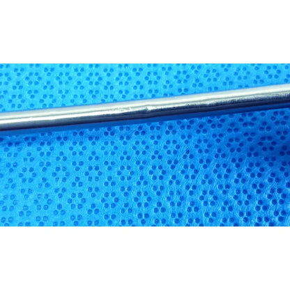 A sleek metallic cylindrical rod with polished silver finish from stryker ideal eyes 5mm autoclavable endoscope model 502-539-010