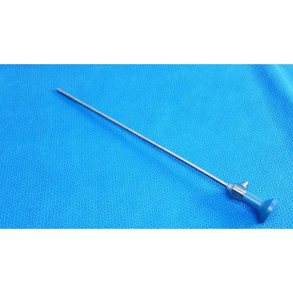 Silver autoclavable ideal eyes 5mm surgical endoscope with blue ergonomic handle and metallic shaft by stryker