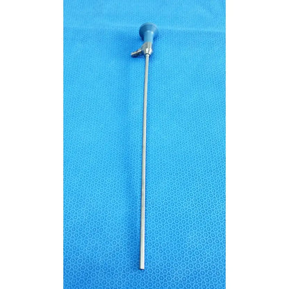 Blue-handled stryker ideal eyes 5mm autoclavable endoscope with long slender metallic shaft for surgical use