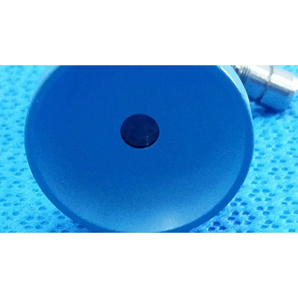 Blue circular medical device with central black button for stryker ideal eyes 5mm autoclavable endoscope use
