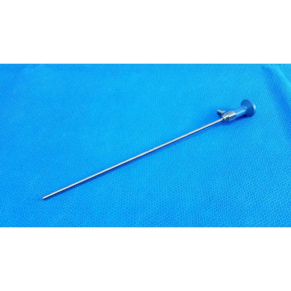 Silver ideal eyes 5mm surgical endoscope with blue ergonomic handle and metallic autoclavable shaft by stryker