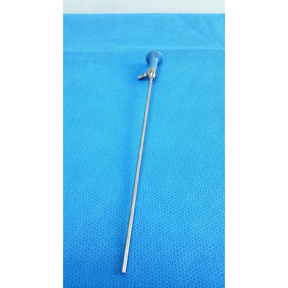 Silver surgical endoscope with blue ergonomic handle and metallic shaft ideal eyes 5mm autoclavable by stryker