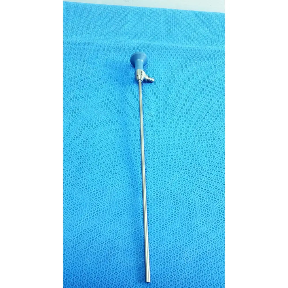 Silver surgical endoscope with blue ergonomic handle and metallic joints stryker ideal eyes 5mm autoclavable model